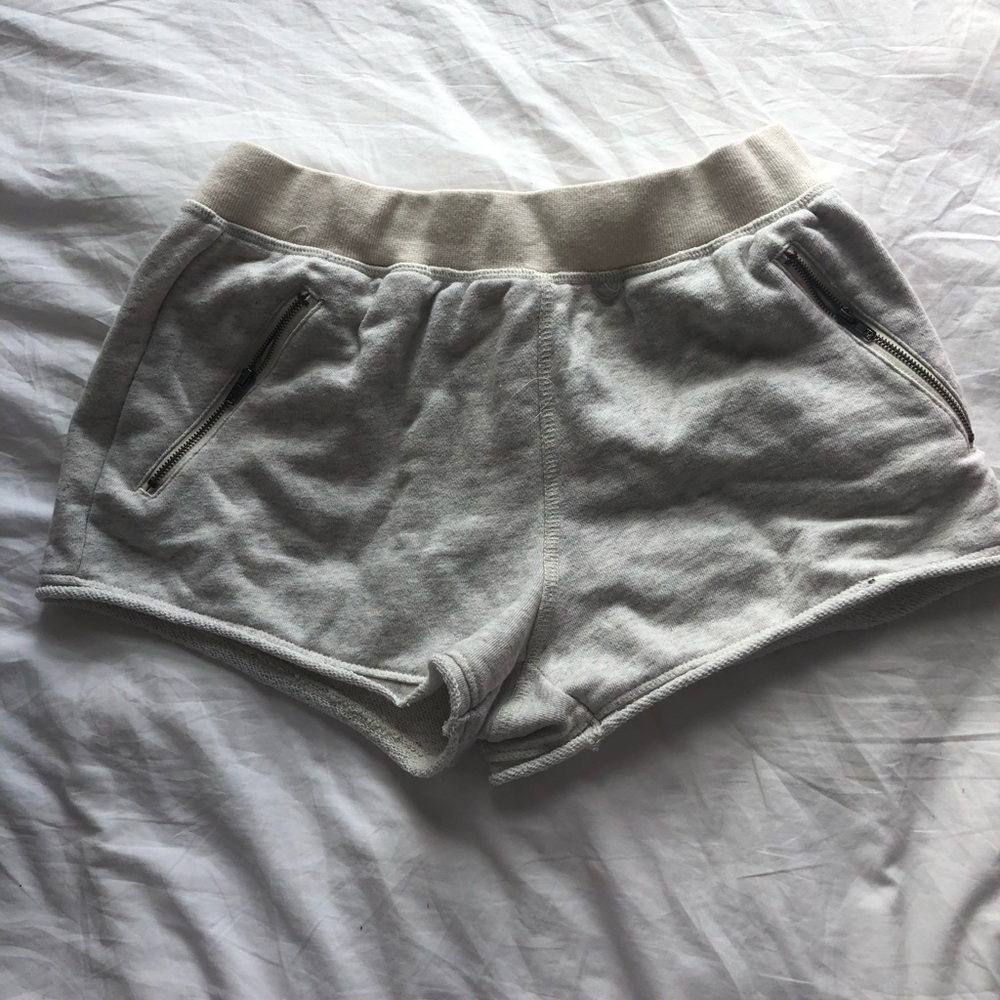 FOREVER 21 - adorable light grey shorts w/ zipper.